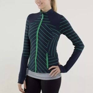 Lululemon Forme Jacket Cuffins Slalom Stripe Inkwell and pants 8 regular